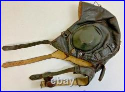 WWII WW2 German Original Luftwaffe Fighter Pilot Leather Helmet & Electronics