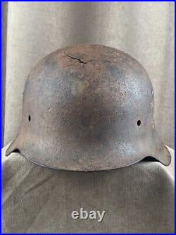 WWII. WW2. German original helmet of a Wehrmacht soldier