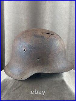 WWII. WW2. German original helmet of a Wehrmacht soldier