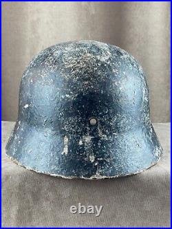 WWII. WW2. German original helmet with number. Wehrmacht