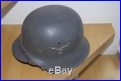 WWII WW2 original German luftwaffe M42 helmet, single decals, refurbished