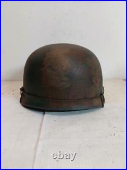 World War II German M38 Fallschirmjager Normandy Camo Painted Aged Helmet