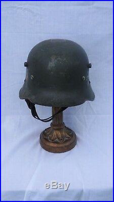 World War One WWI German Handsome Survivor M18 Helmet in Field Grey with liner