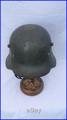World War One WWI German Handsome Survivor M18 Helmet in Field Grey with liner