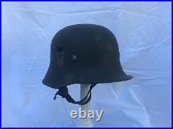 World War One WWI German M18 Helmet in Field Grey chin strap liner or WWII used