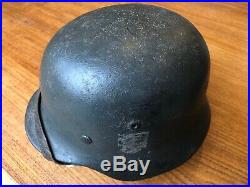 World War Two German M35 Helmet Marked NS64 Sawdust Camouflage