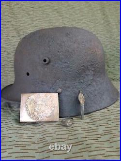 Ww1 german helmet and relics lot