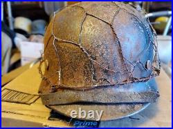 Ww2 100% ORIGINAL German helmet with liner and chinstrap. + chickens wire, NS62
