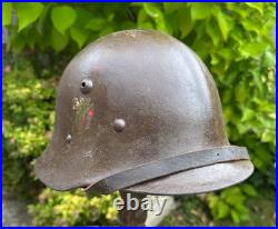 Ww2 Bulgarian-german D. D Steel Helmet, Liner & Strap. Rare German Decal Original