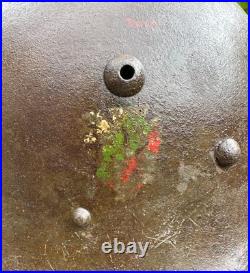 Ww2 Bulgarian-german D. D Steel Helmet, Liner & Strap. Rare German Decal Original