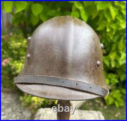 Ww2 Bulgarian-german D. D Steel Helmet, Liner & Strap. Rare German Decal Original