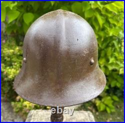 Ww2 Bulgarian-german D. D Steel Helmet, Liner & Strap. Rare German Decal Original