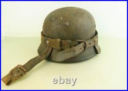 Ww2 German Helmet Leather Carrier, Original, Complete, Rare