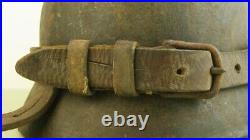 Ww2 German Helmet Leather Carrier, Original, Complete, Rare