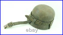 Ww2 German Helmet Leather Carrier, Original, Complete, Rare