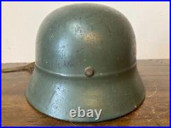 Ww2 German Helmet M35 Beaded Green Camouflage Paint