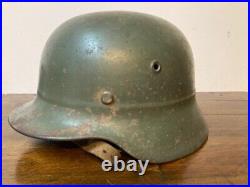 Ww2 German Helmet M35 Beaded Green Camouflage Paint