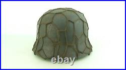 Ww2 German Helmet M40 With Wire Basket For Camo Purposes, Rare, Complete, 66 Sz