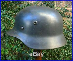 Ww2 German M40 Steel Helmet + Chinstrap & Liner, Untouched House Clearance