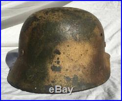 Ww2 German Normandy Camo M35 Helmet Shell Et64