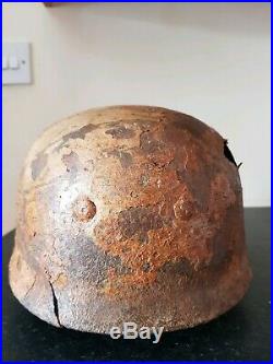 Ww2 German Rare Relic Snow Camo Paratrooper Helmet