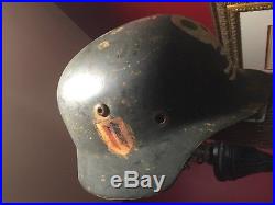 Ww2 German Ss Suomi Freiwilligen Division Helmet With Original Trench Art Skull