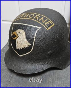 Ww2 German Stahlhelm M42 Steel Helmet, Bastogne Ardennes Battlefield Relic