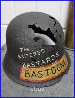Ww2 German Stahlhelm M42 Steel Helmet, Bastogne Ardennes Battlefield Relic