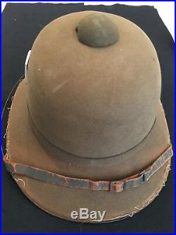 Ww2 German Third Reich Afrika Korps Tropical Helmet Worn Combat Both Shields