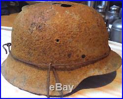 Ww2 German Third Reich Ss Barbed Wire Relic Combat Helmet Wehrmacht Wh Casque