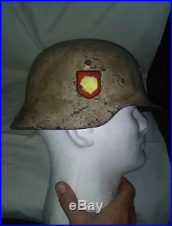 Ww2 German Winter Helmet Early Post War Camo Display Rare