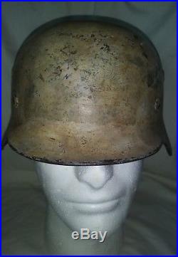 Ww2 German Winter Helmet Early Post War Camo Display Rare
