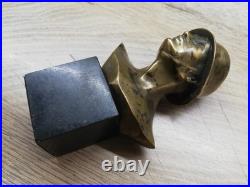 Ww2 Wwii German Soldier Helmet Bronze Sculpture Statue Bust Figure Paperweight Ww2 Wwii German Soldier Helmet Bronze Sculpture Statue Bust Figure Paperweight