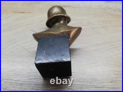 Ww2 Wwii German Soldier Helmet Bronze Sculpture Statue Bust Figure Paperweight Ww2 Wwii German Soldier Helmet Bronze Sculpture Statue Bust Figure Paperweight