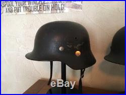 Ww2 german helmet luftwaffe single decal untouched ET66 rare overlapped decal