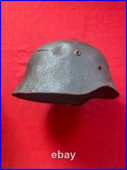 Ww2 german helmet- original visor cut-off, very rare