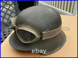 Ww2 wwii Original German M42 Helmet with Goggles