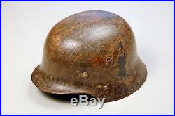 Wwii German M35 Camouflaged Helmet Complete