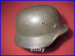 Wwii German Rolled Edge Combat Helmet All Original & Uncleaned Estate Item
