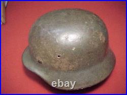 Wwii German Rolled Edge Combat Helmet All Original & Uncleaned Estate Item