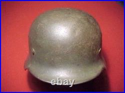 Wwii German Rolled Edge Combat Helmet All Original & Uncleaned Estate Item