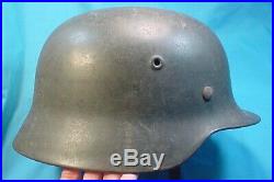 Wwii M-40 German Army Helmet With Liner And Chinstrap